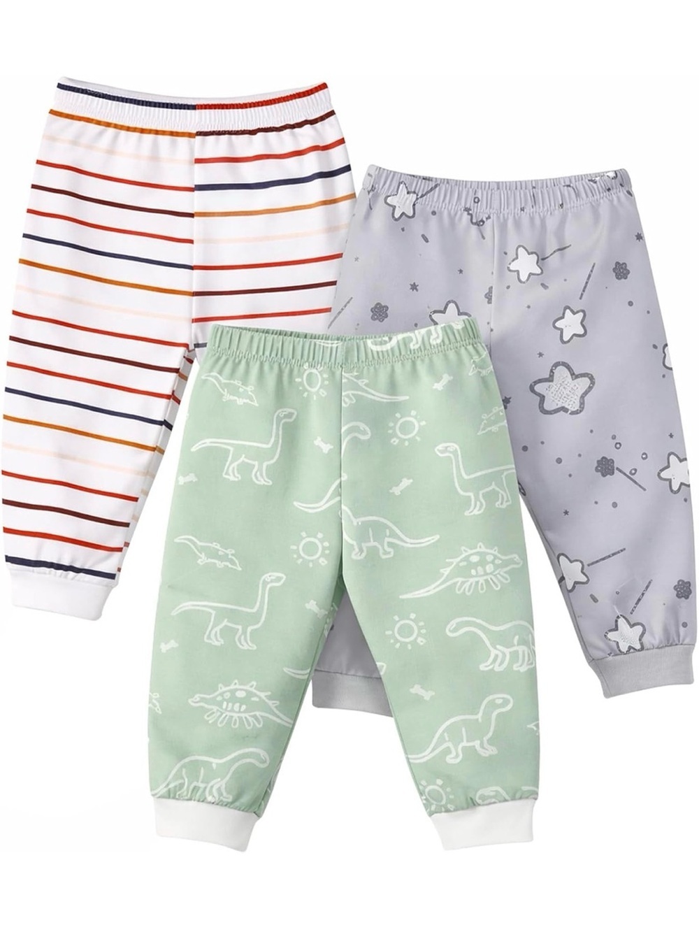 Baby Jogger Pants With Elastic Cuff 0-3 Months Soft And Stretchy 3 Pack